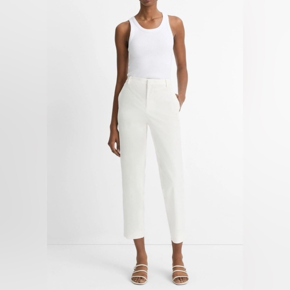 Vince Pants - VINCE Avery Wide Leg Italian Chino Pant Size 16 Ivory Stretch Cotton Blend